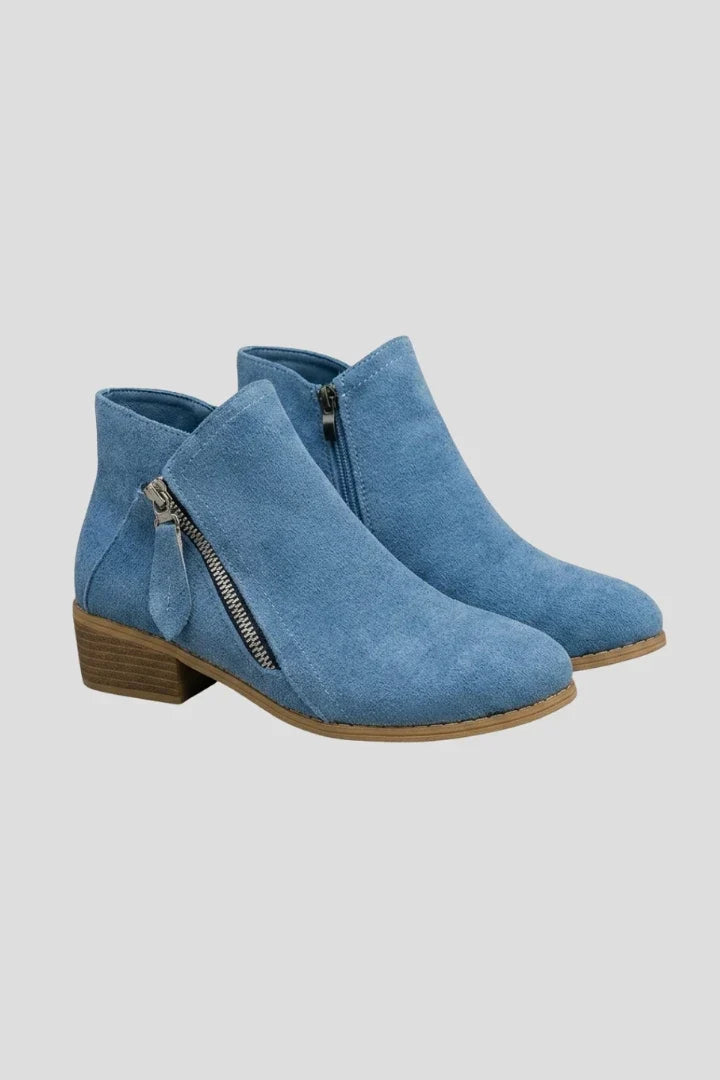 Noah | Suede Side Zipper Ankle Boots
