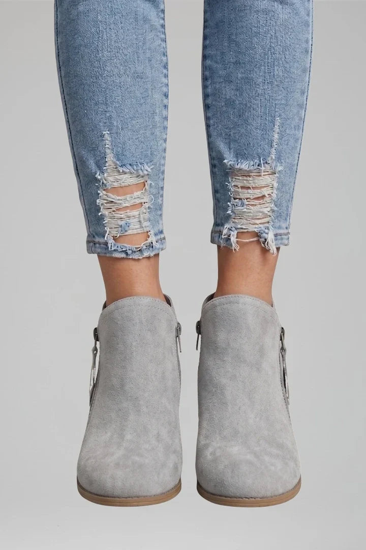Noah | Suede Side Zipper Ankle Boots