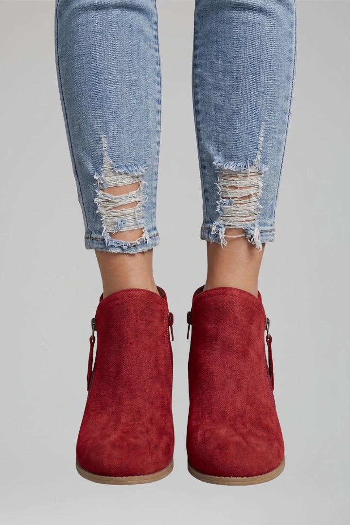 Noah | Suede Side Zipper Ankle Boots