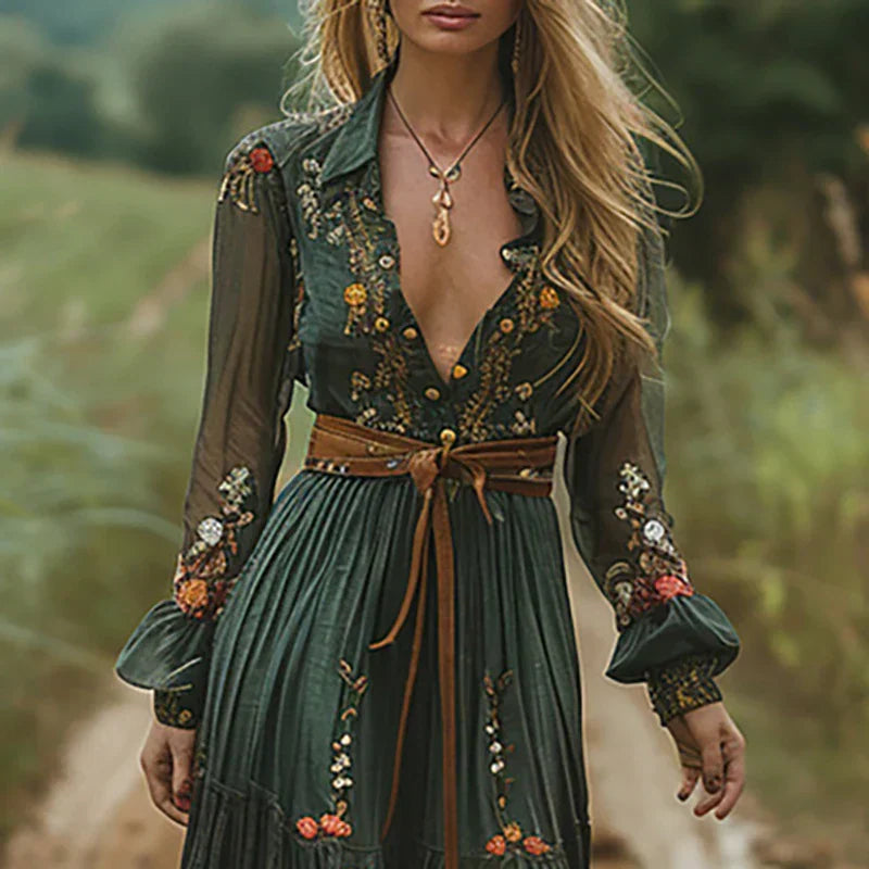 Freya | Women’s Floral Long Sleeve Maxi Dress