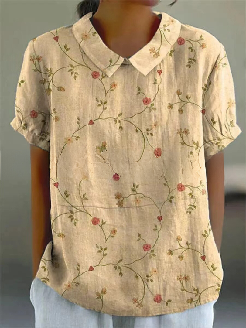 Isabelle | Women’s Floral Print Collared Casual Top