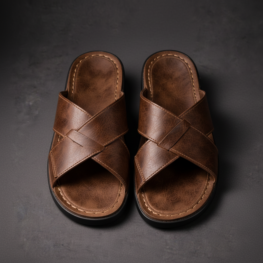 Noah™ | Wide Strap Leather Sandals