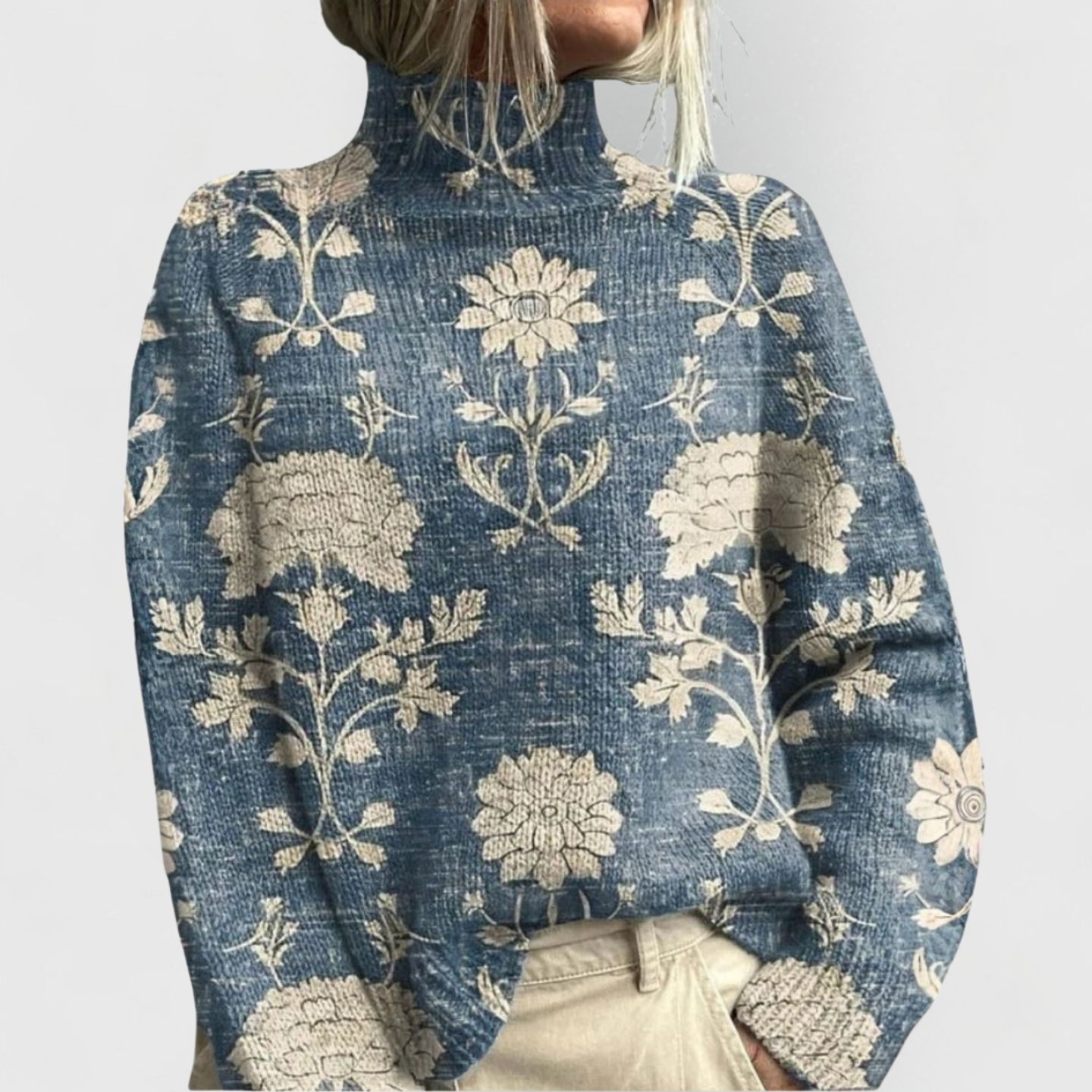 Margaret | Womens Nature Print Cozy Knit Sweater