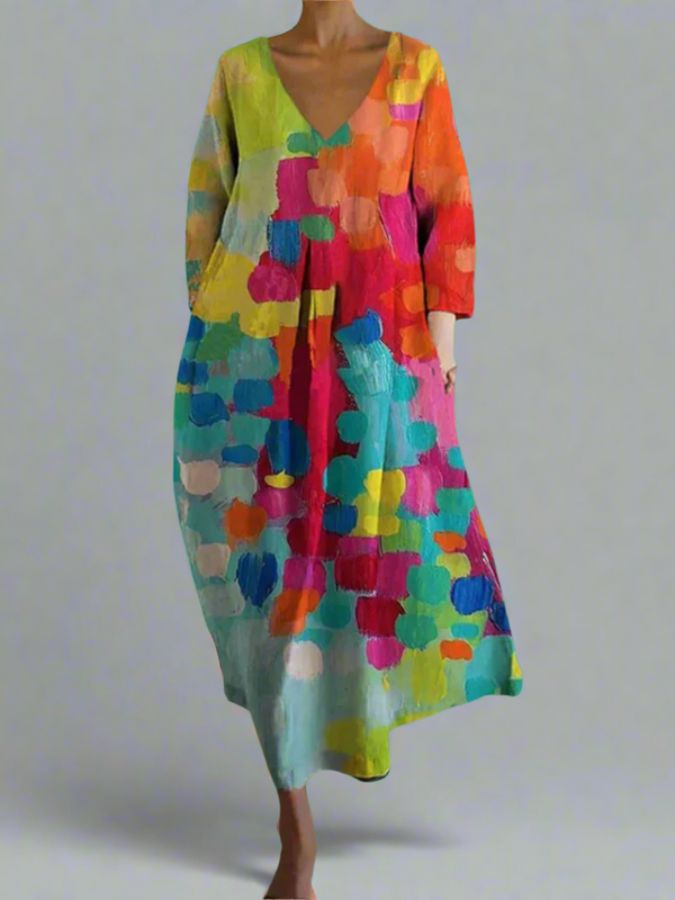 Leticia | Colorful V-Neck Summer Dress