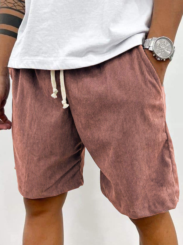 Men’s Relaxed Fit Corduroy Shorts – Soft Ribbed Texture