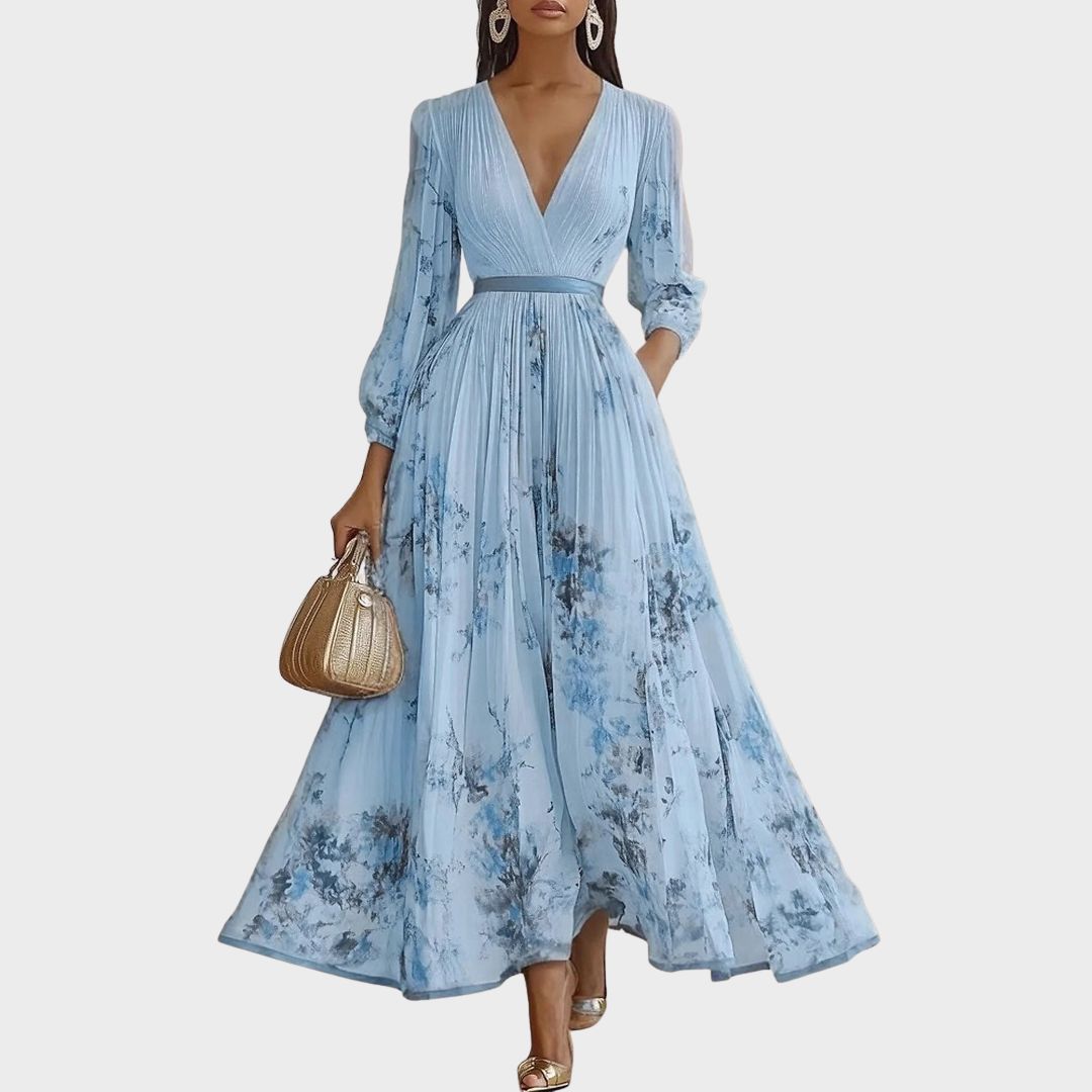 Bella | Womens Sleeveless Pleated Floral Midi Dress