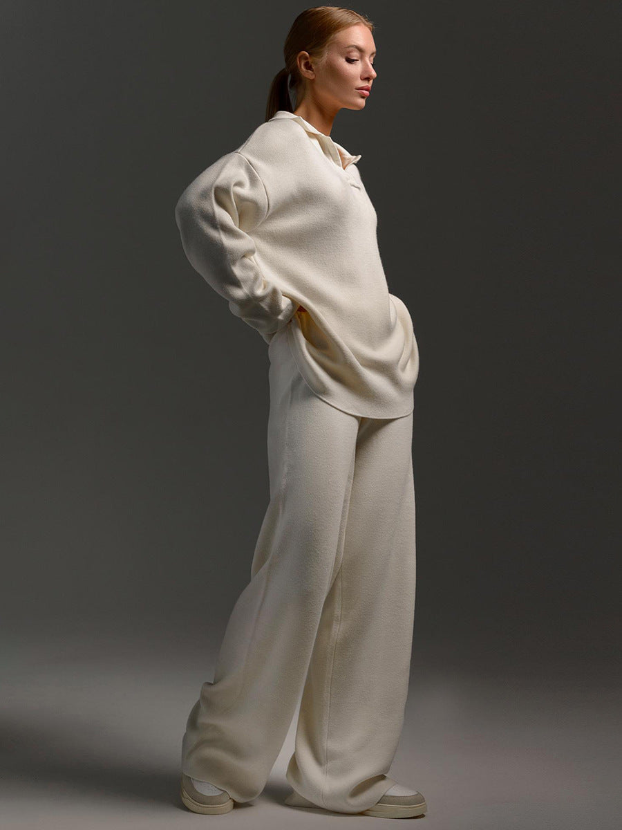 Hannah | Women’s Collared Two Piece Relaxed Fit Lounge Set