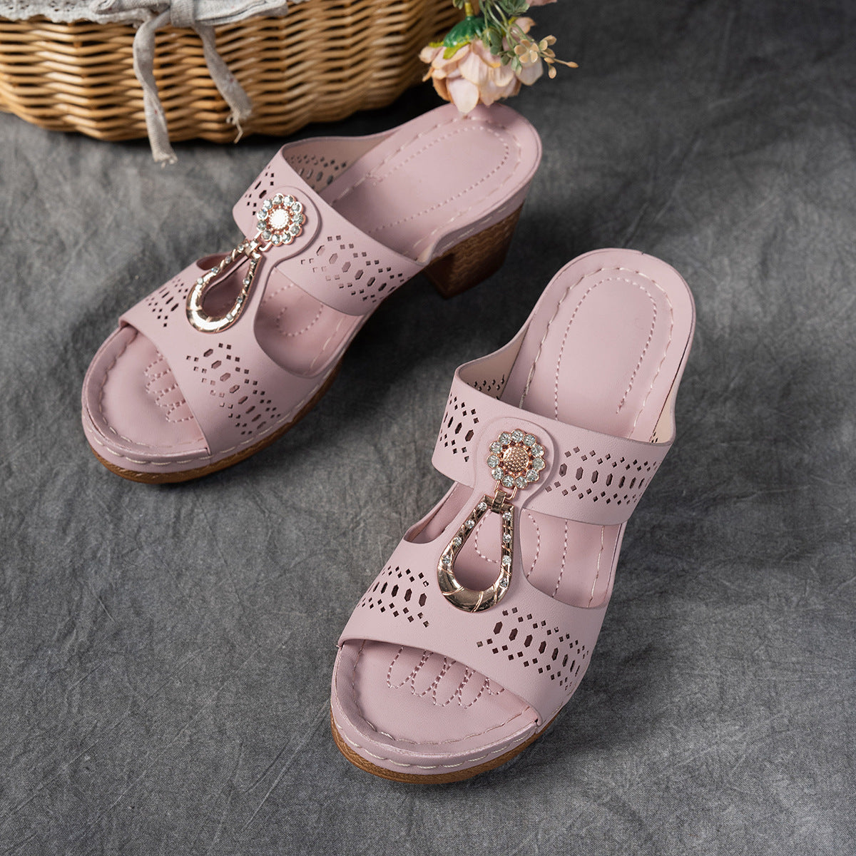 Finley | Women's Orthopedic Rhinestone Flat Sandals