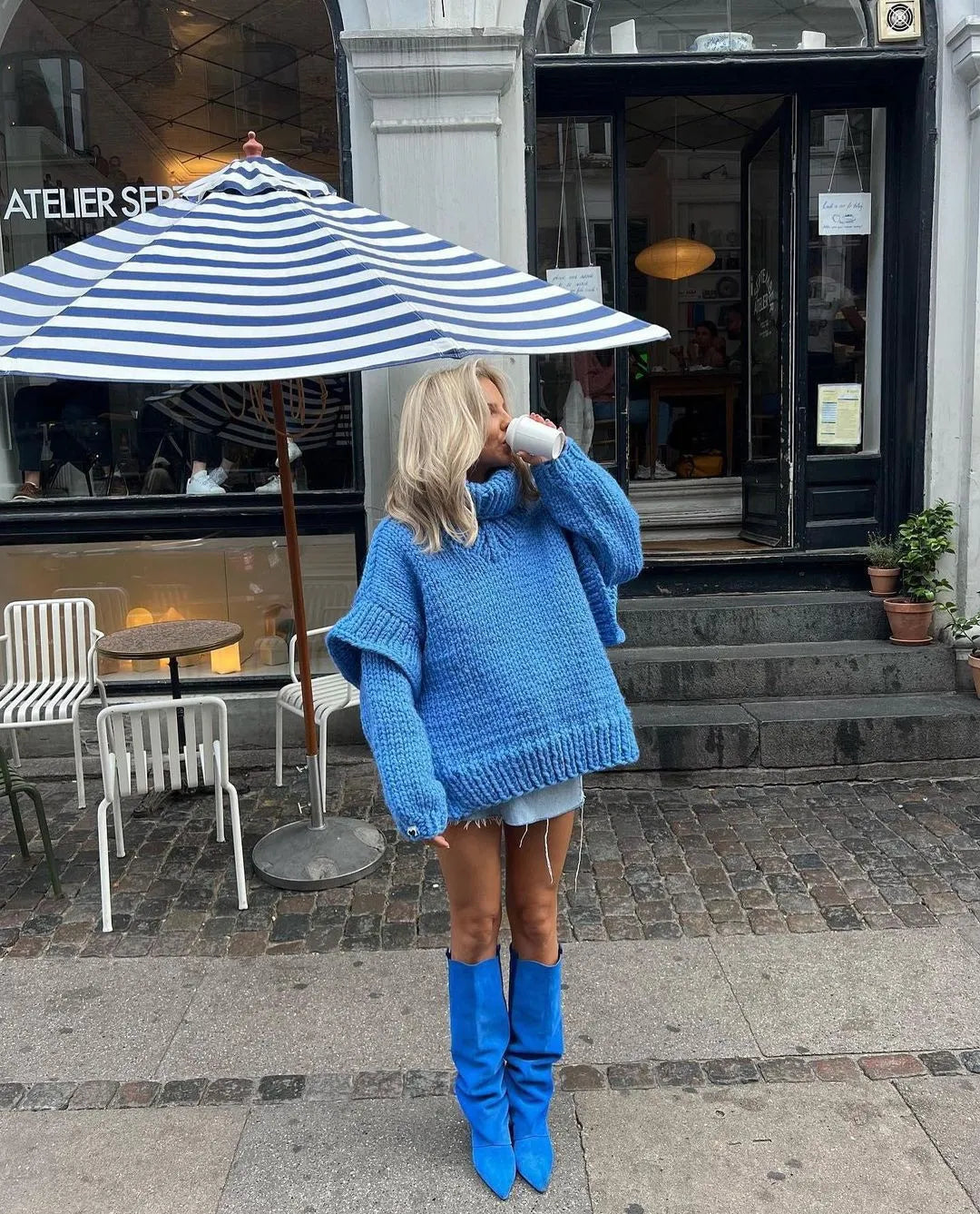 Chloe | Women Oversized Long Sleeve Mini Dress
