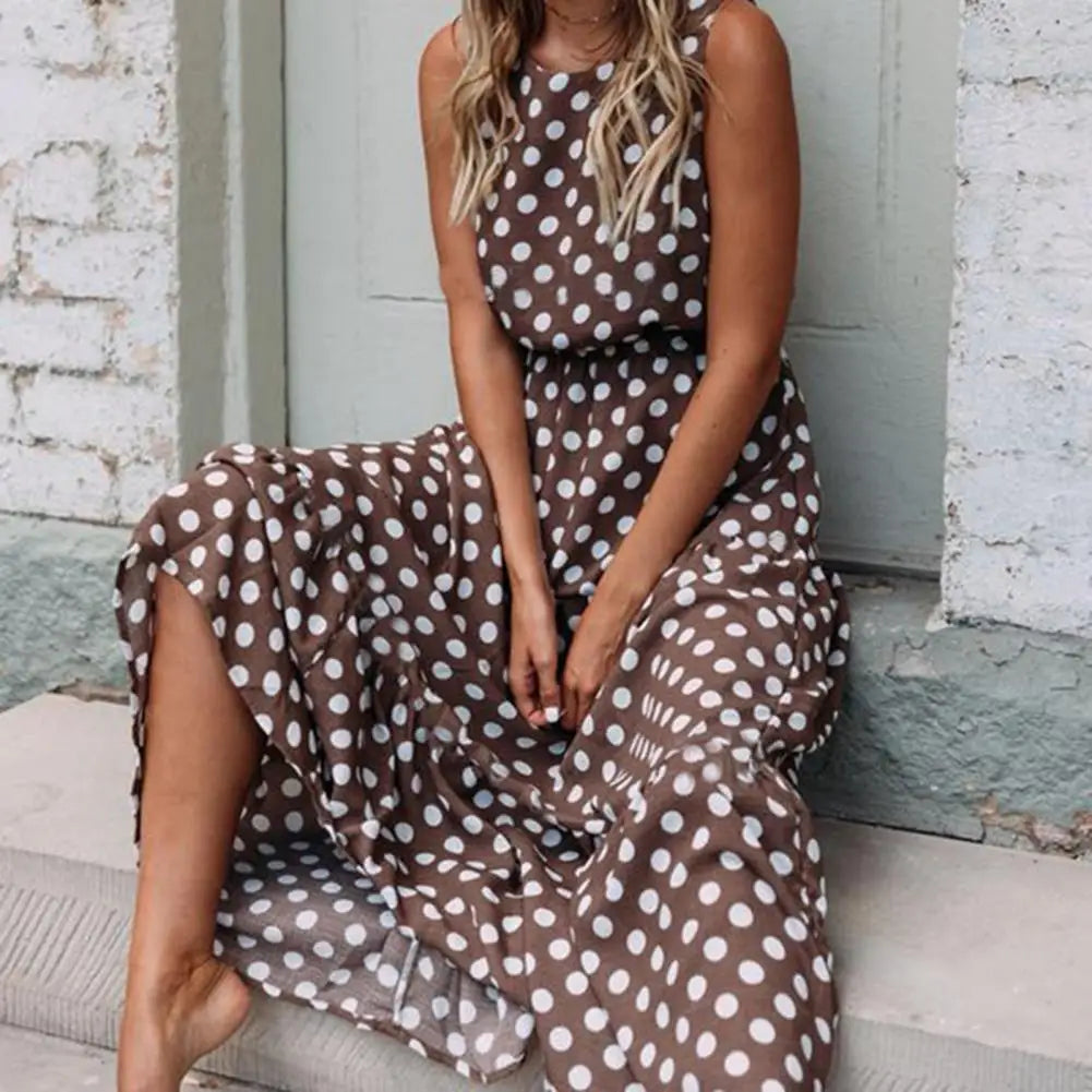 Isabelle | Women’s Polka Dot Sleeveless Casual Dress