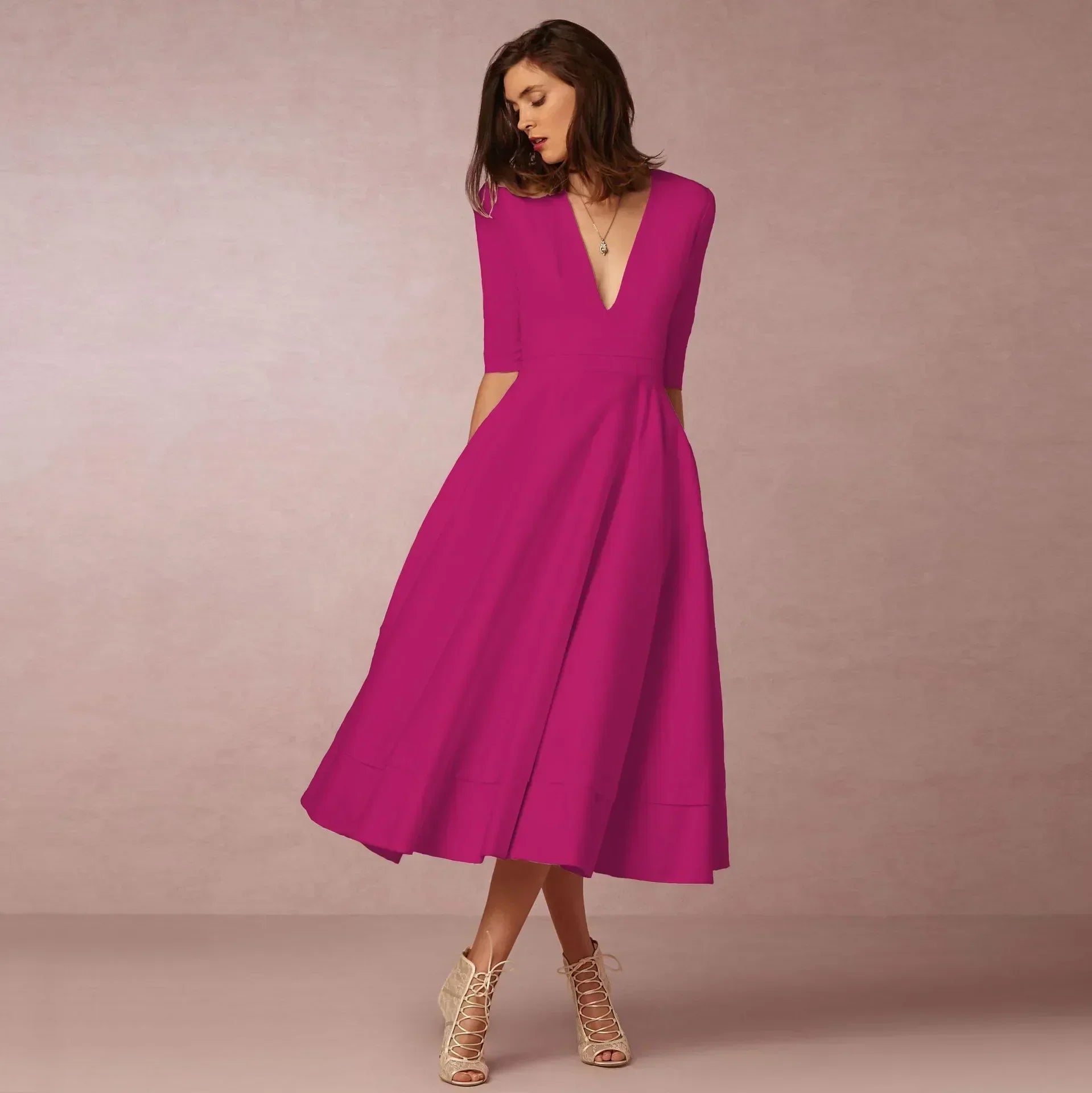 Holly | Women Ivoire Midi Dress Fitted Elegant Cut