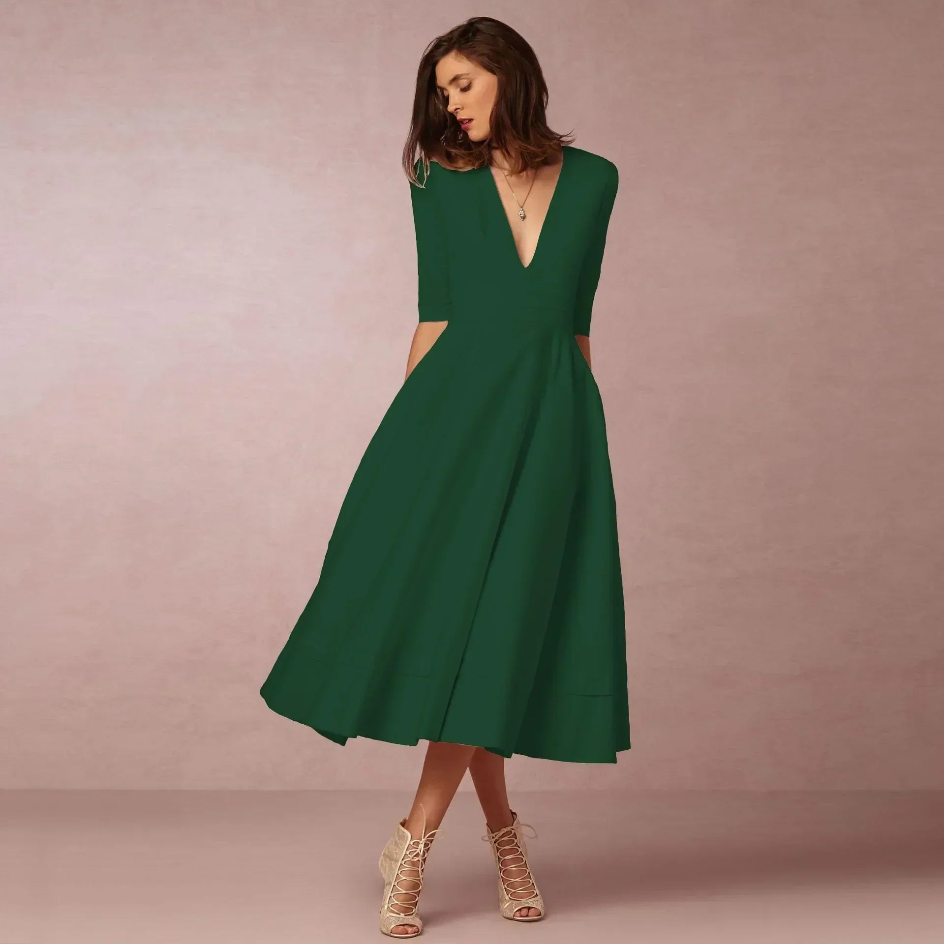 Holly | Women Ivoire Midi Dress Fitted Elegant Cut