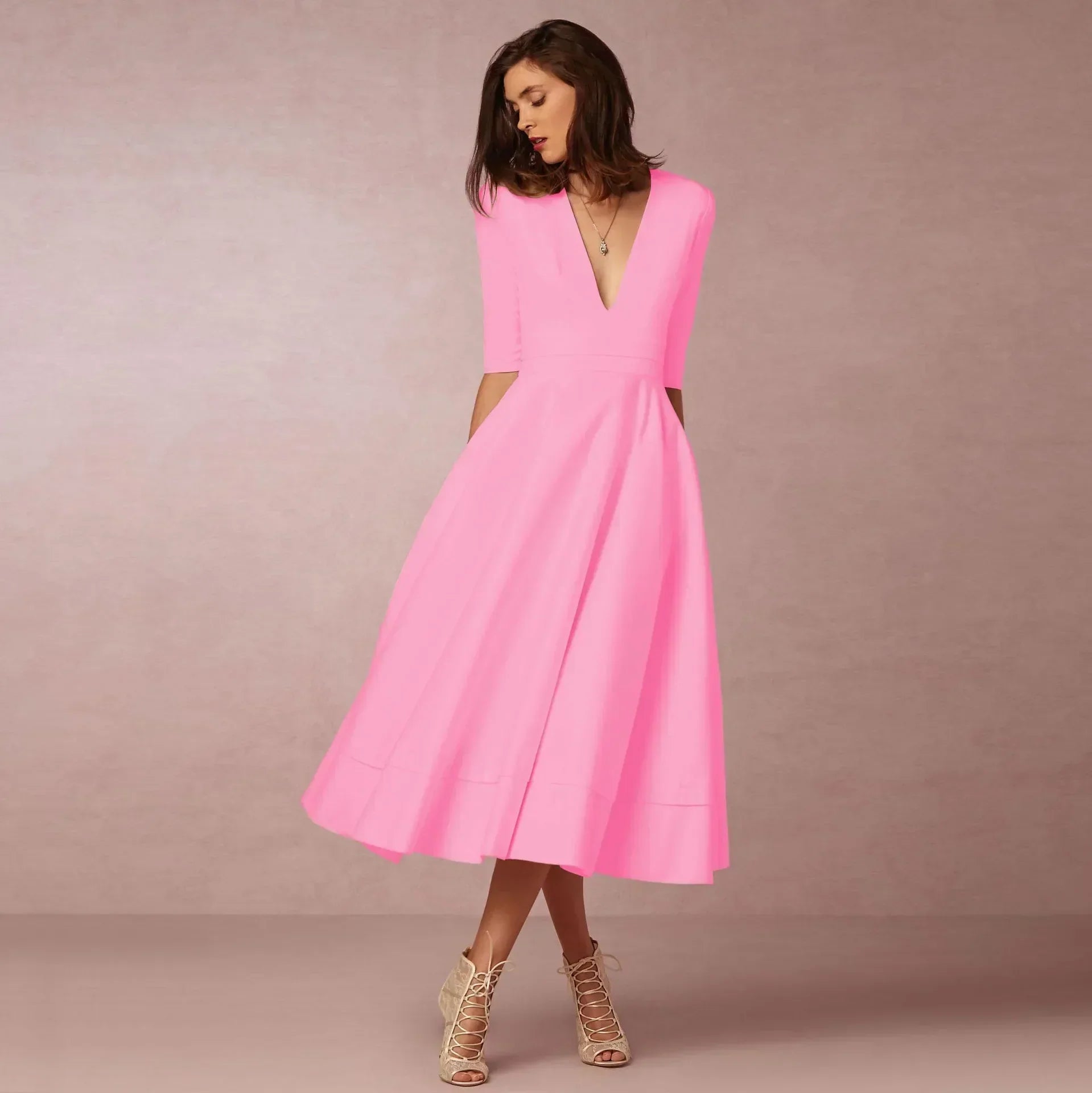 Holly | Women Ivoire Midi Dress Fitted Elegant Cut