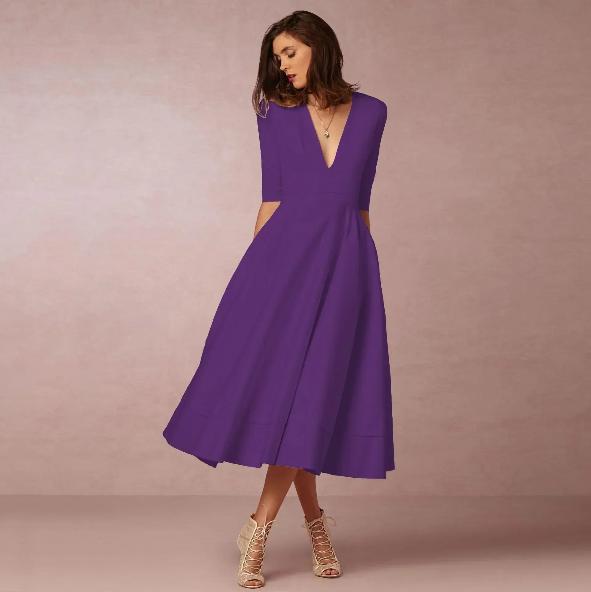 Holly | Women Ivoire Midi Dress Fitted Elegant Cut