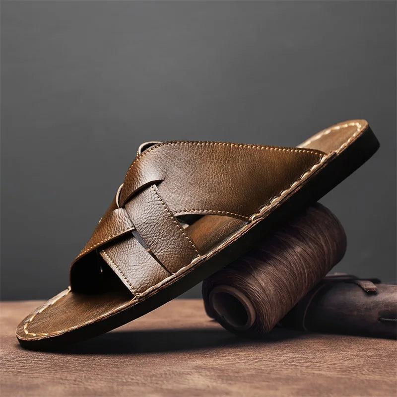 Noah™ | Leather Slide Sandals