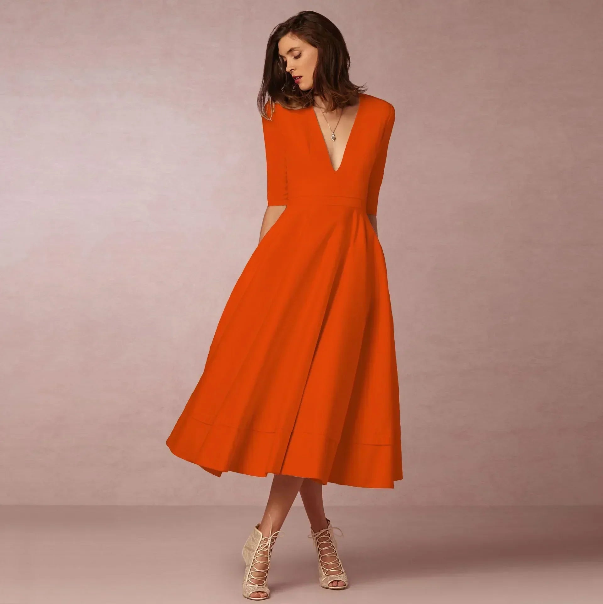Holly | Women Ivoire Midi Dress Fitted Elegant Cut