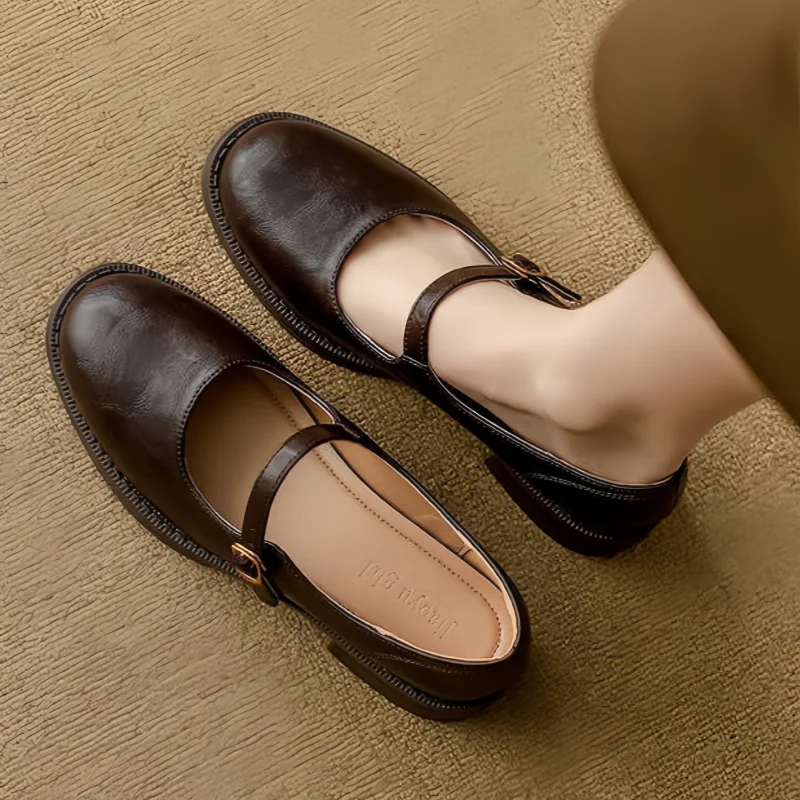 Laure | Mary Jane Leather Loafers for Women