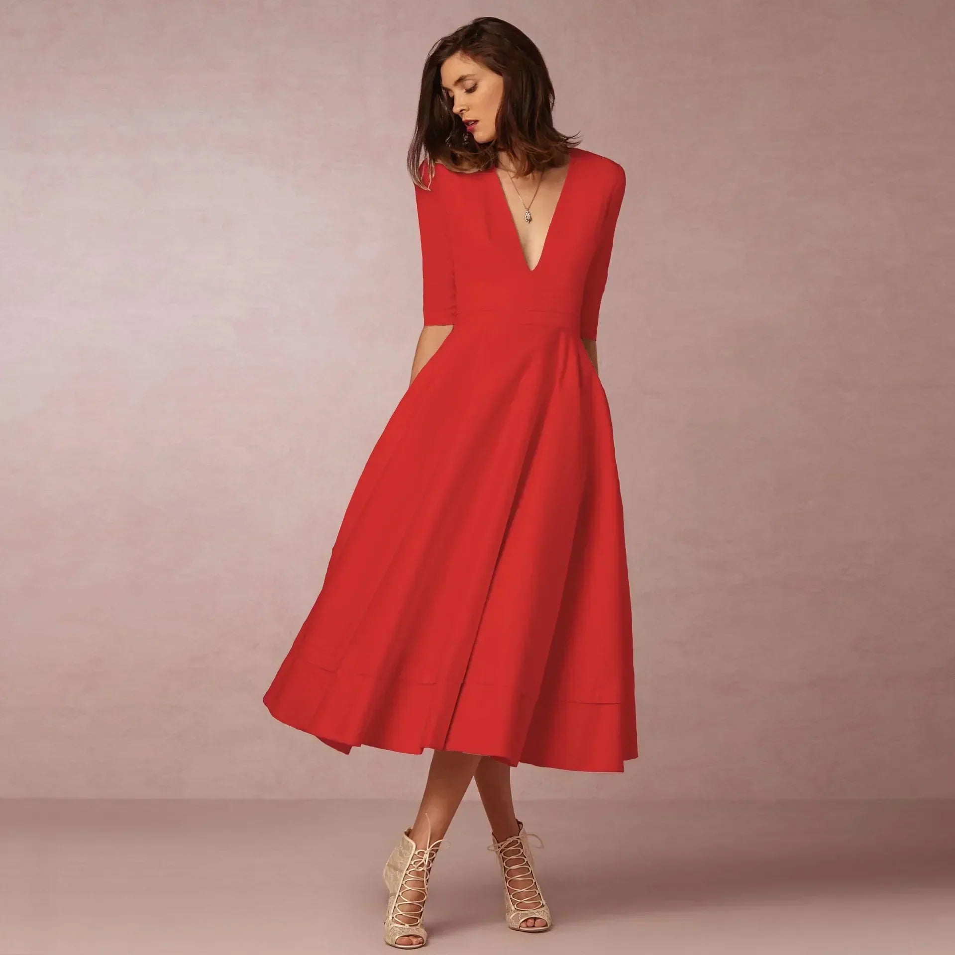 Holly | Women Ivoire Midi Dress Fitted Elegant Cut
