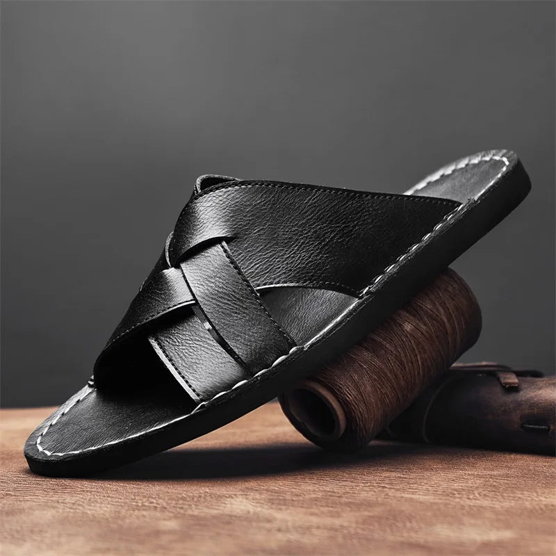 Noah™ | Leather Slide Sandals