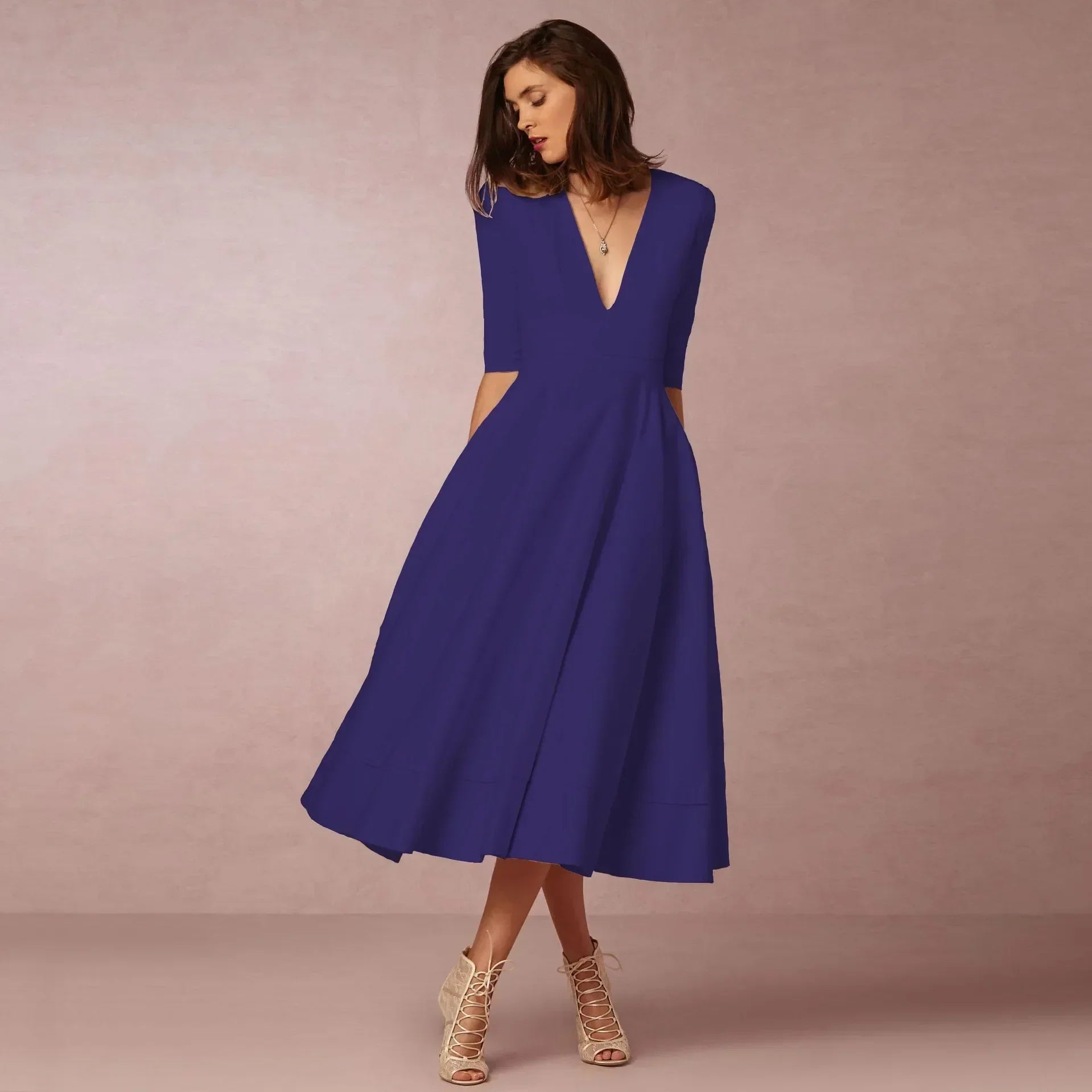 Holly | Women Ivoire Midi Dress Fitted Elegant Cut
