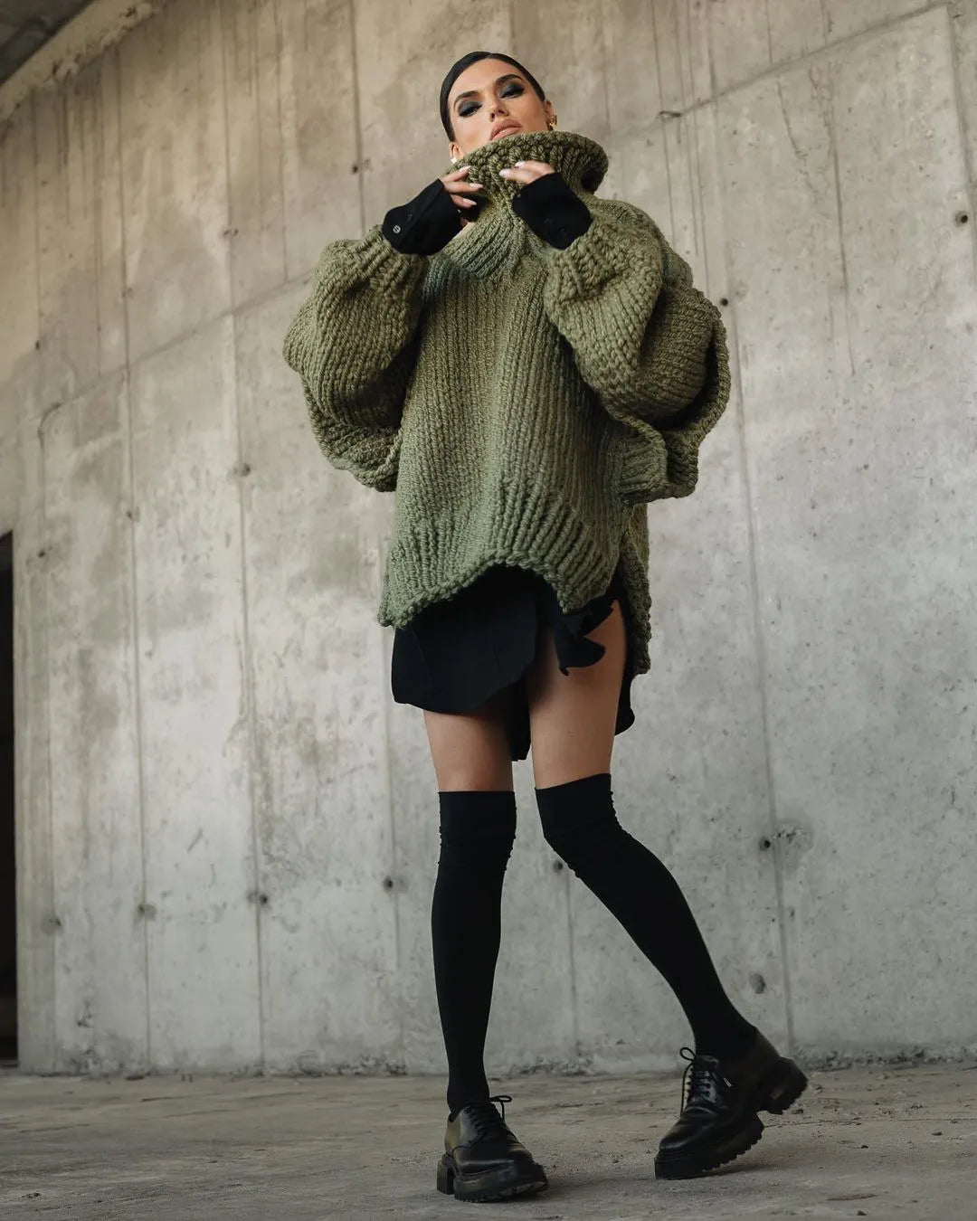 Chloe | Women Oversized Long Sleeve Mini Dress