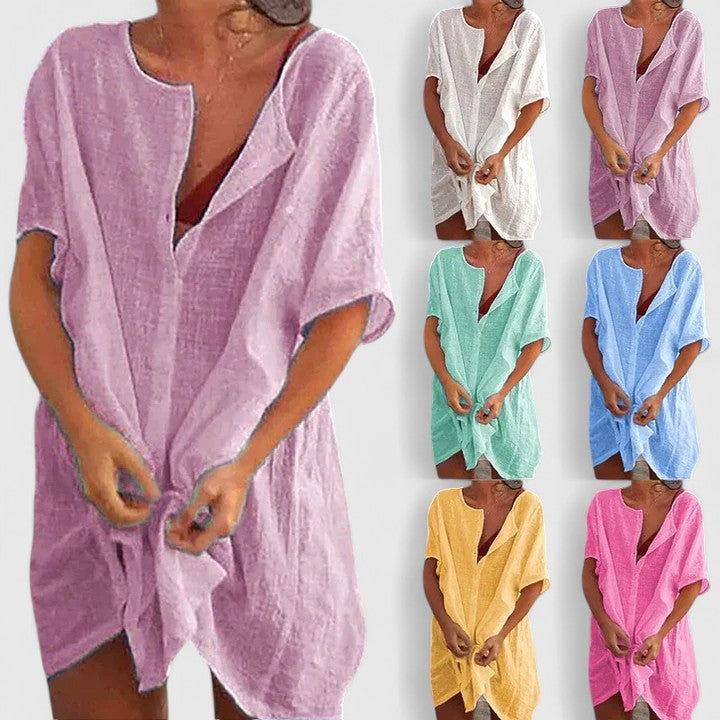 Lydia | Womens Loose Button Beach Cover Up Shorts