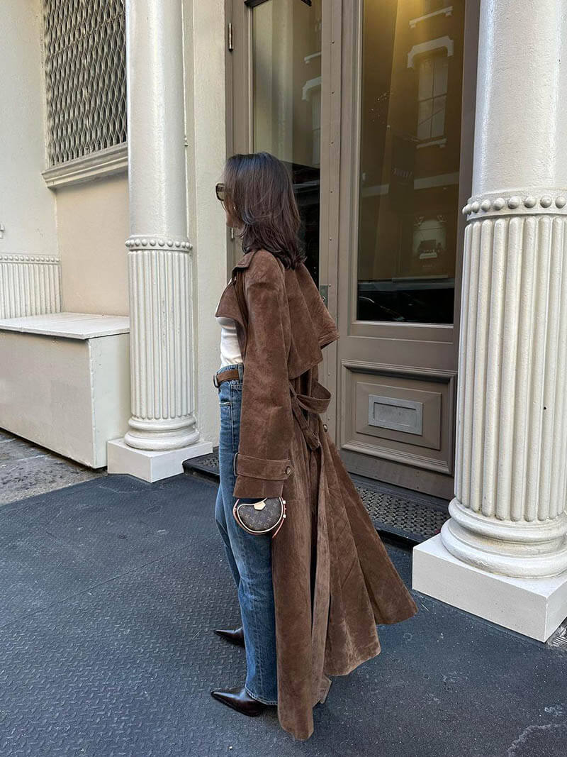 Mabel | Women’s Elegant Belted Lapel Collar Trench Coat