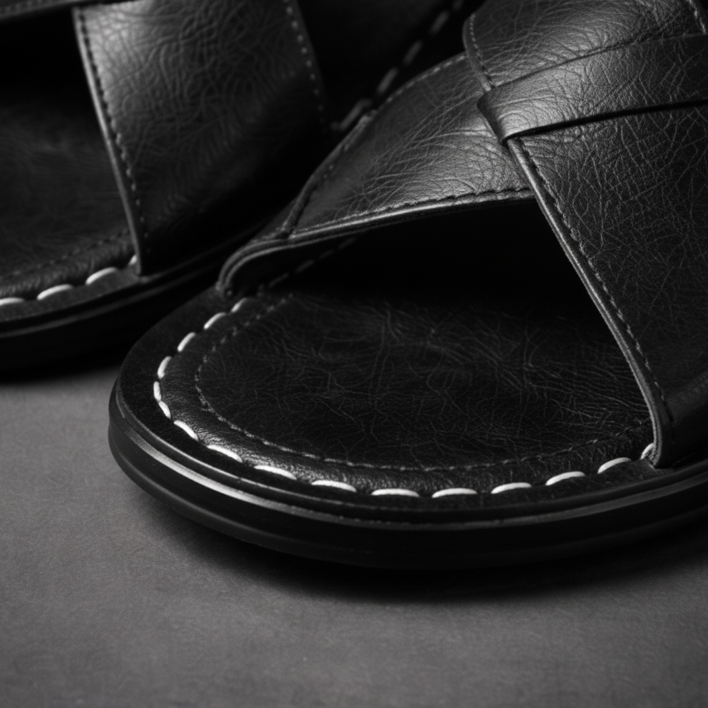Noah™ | Wide Strap Leather Sandals