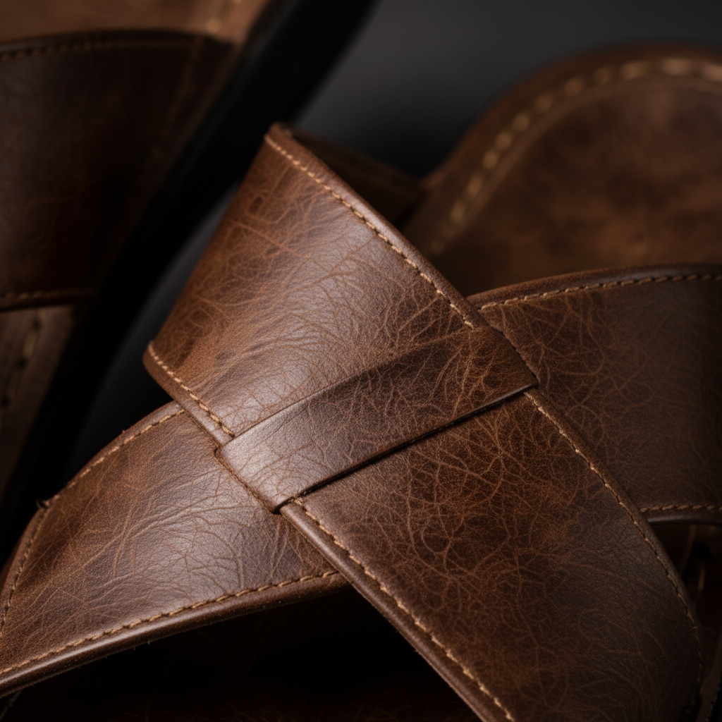 Noah™ | Wide Strap Leather Sandals