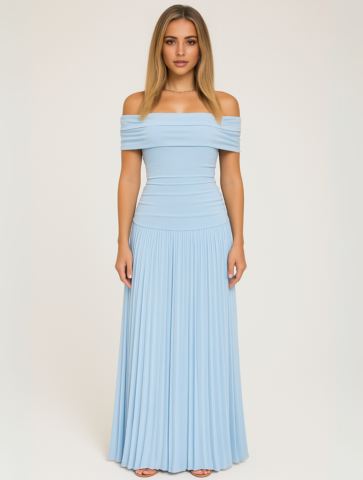 Arden | Women's Wedding Guest Pleated Maxi Dress