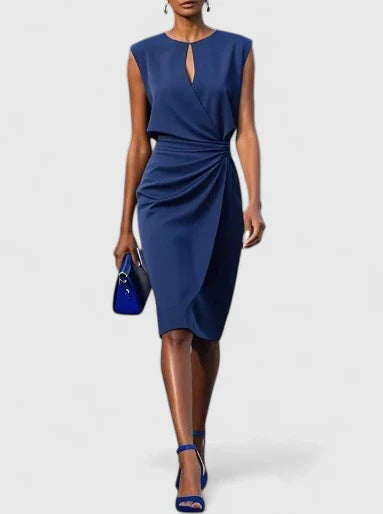 Daisy | Womens Sleeveless Ruched Midi Dress