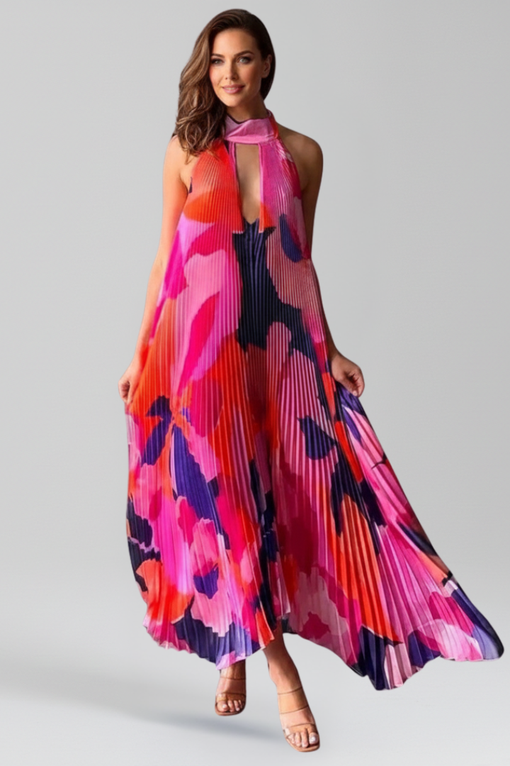 Darcey | Women’s Sleeveless Pleated Skirt Maxi Dress