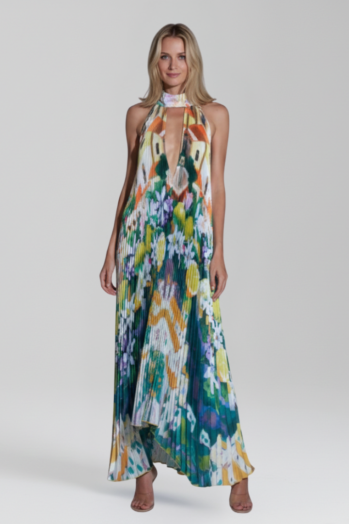 Darcey | Women’s Sleeveless Pleated Skirt Maxi Dress