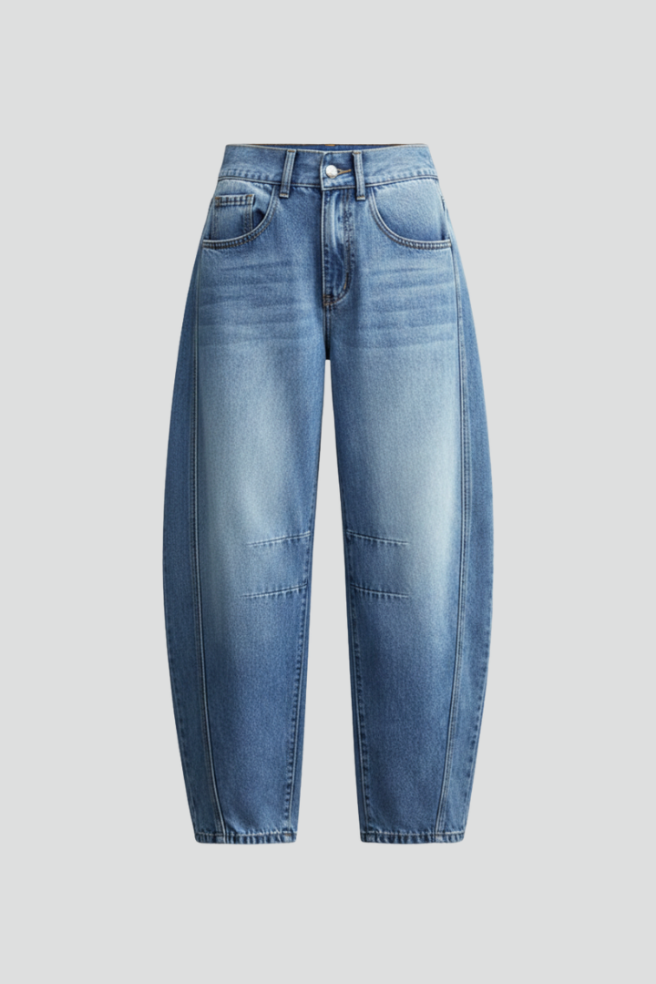 Jessica | Women’s Casual Mid-Waist Denim Jeans with Front Closure