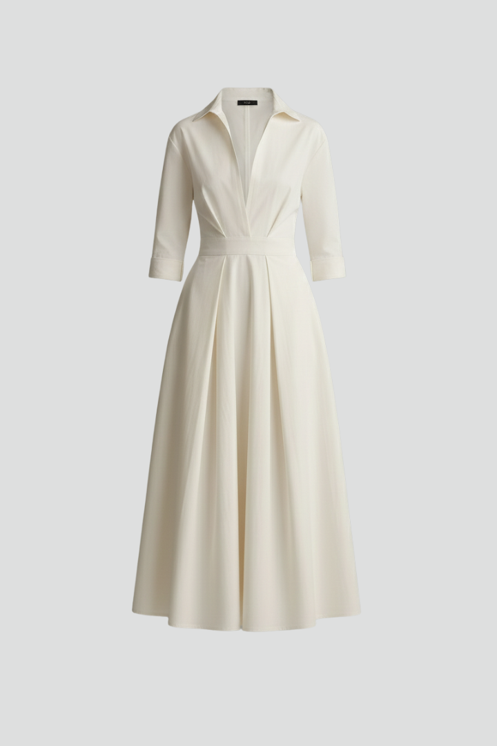 Delilah | Women’s Button Front Collared Midi Dress