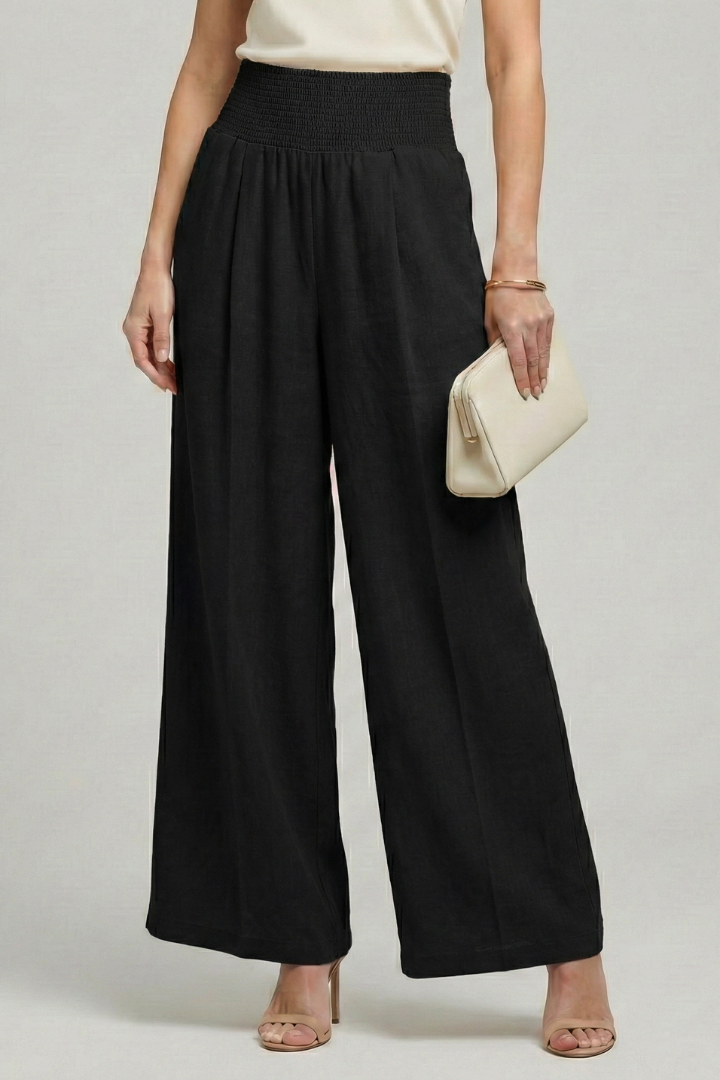 Bethany | Women’s Palazzo Trousers with High Waist and Pleats