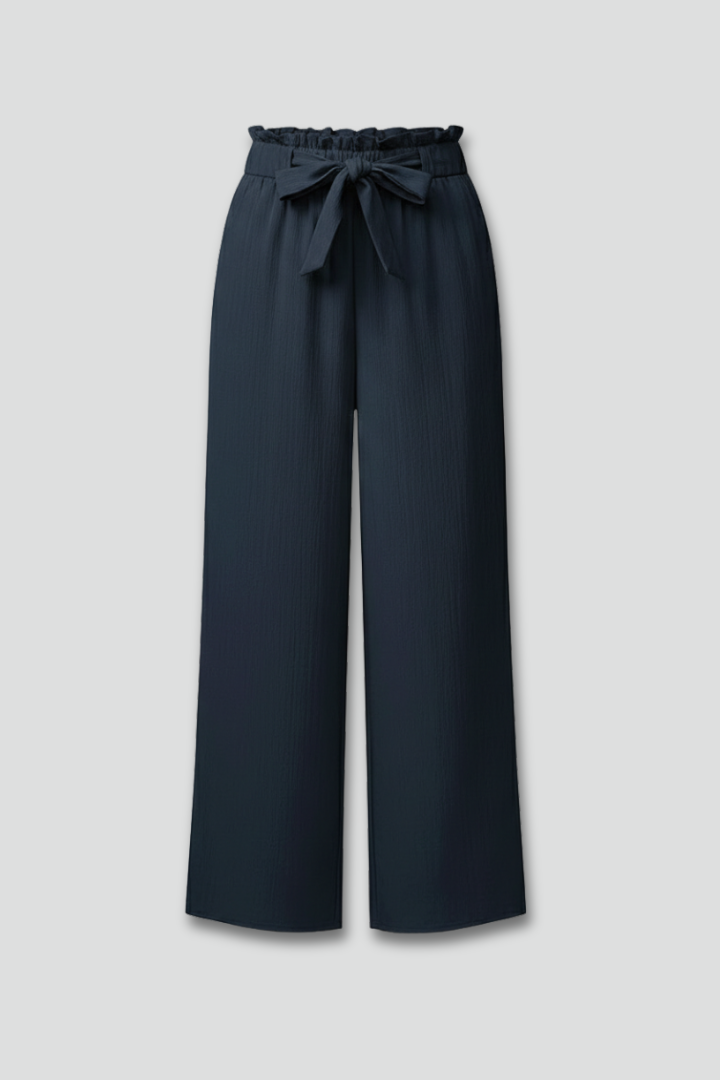 Charlotte | Women’s Palazzo Trousers with Tie Belt and Wide Legs