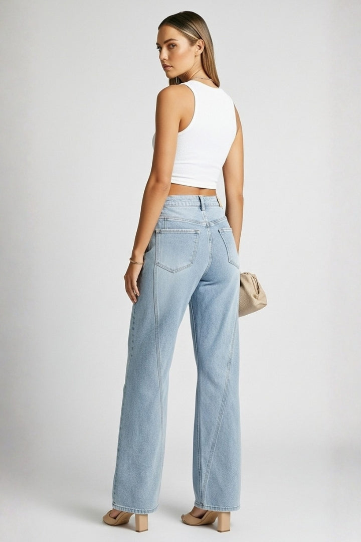 Katie | Women’s High-Waist Classic Straight-Leg Denim Jeans