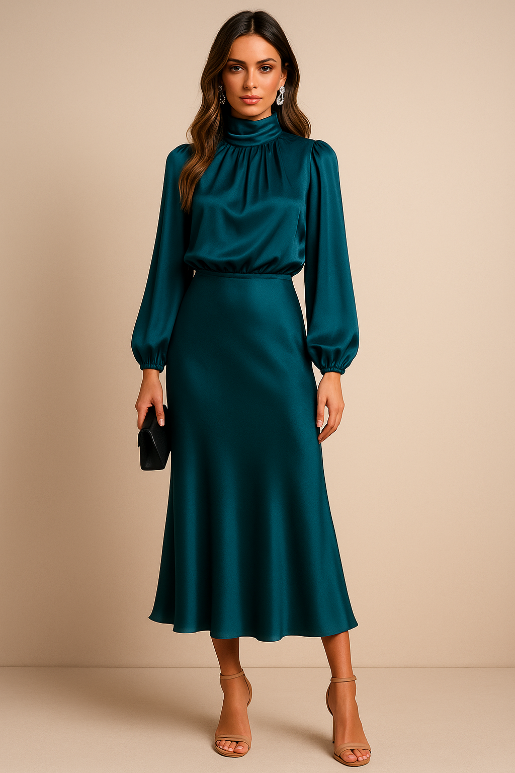Jasmine | Women’s High Neck Midi Dress Style