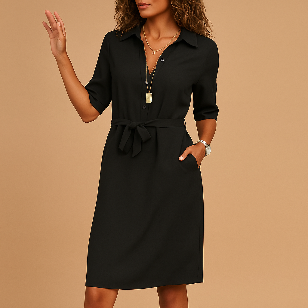 Isabella | Women’s Spring Belted Shirt Dress