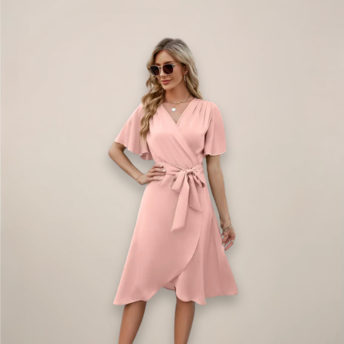 Lydia | Women’s Midi Wrap Dress With Front Tie