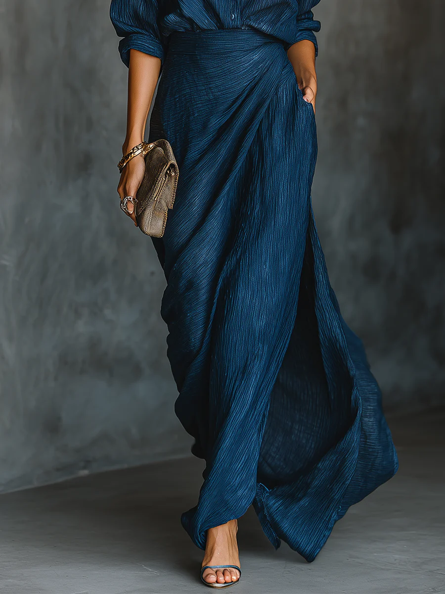 Victoria | Women Elegant Shirt And Long Skirt Set