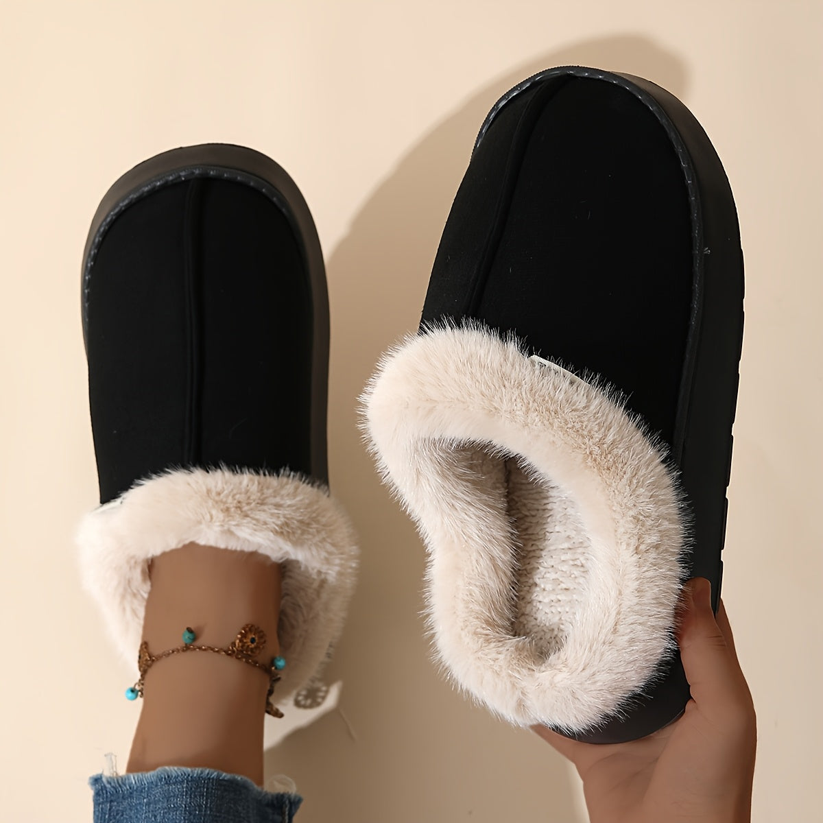 Sophie™ | Wool-Lined Platform Winter Slippers