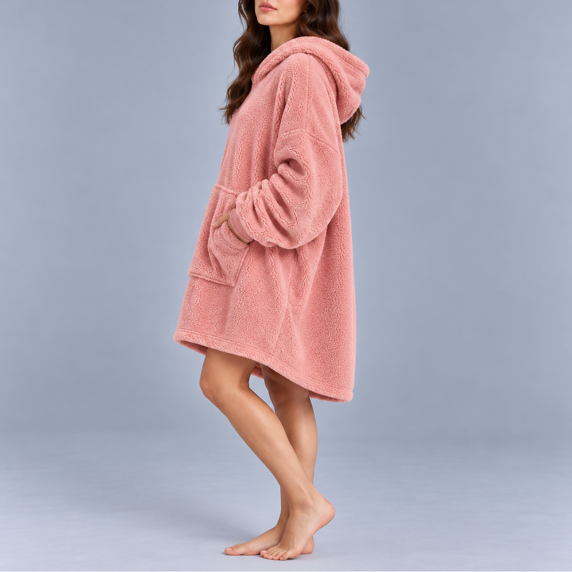 Women's Winter Oversized Fleece Hoodie – Ultra Warm & Cozy Sherpa Blanket Sweatshirt