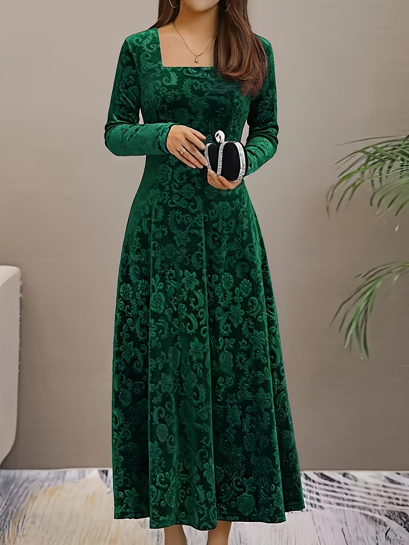 Bethany | Women’s Graceful Floral Design Midi Dress