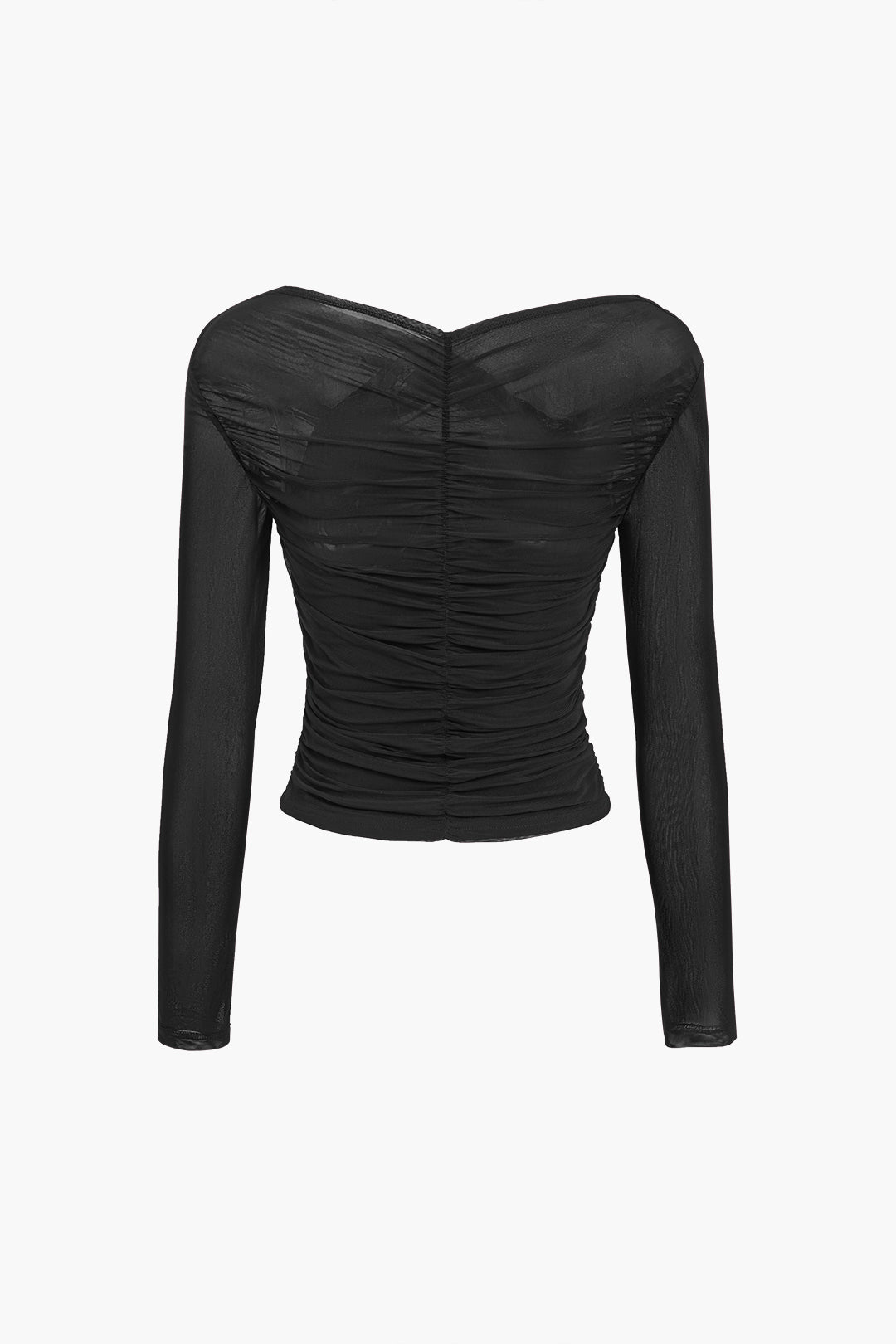 Scarlett | Women Ruched Mesh Long Sleeve Top
