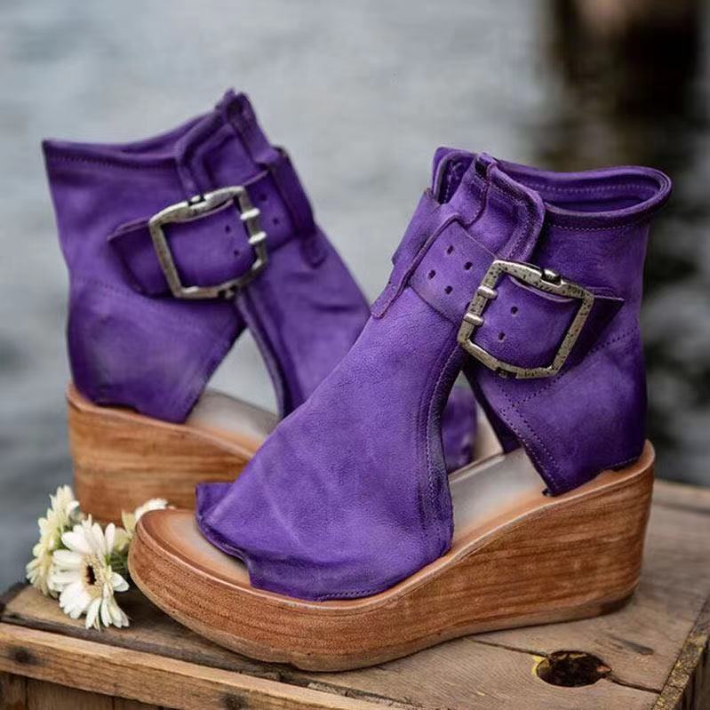 Dawn™ | Wedge Sandals with Buckle in Boho Style