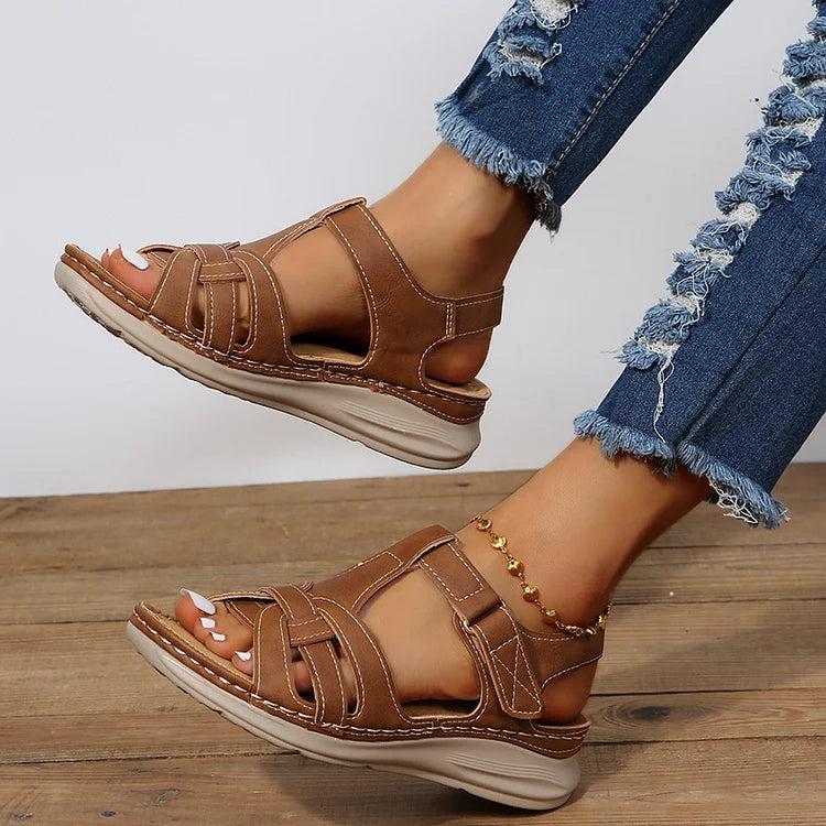Marley™ | Orthopedic Leather Sandals in Vintage Style