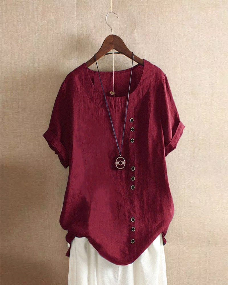 Liam | Women’s Summer Button Detail Casual Blouse