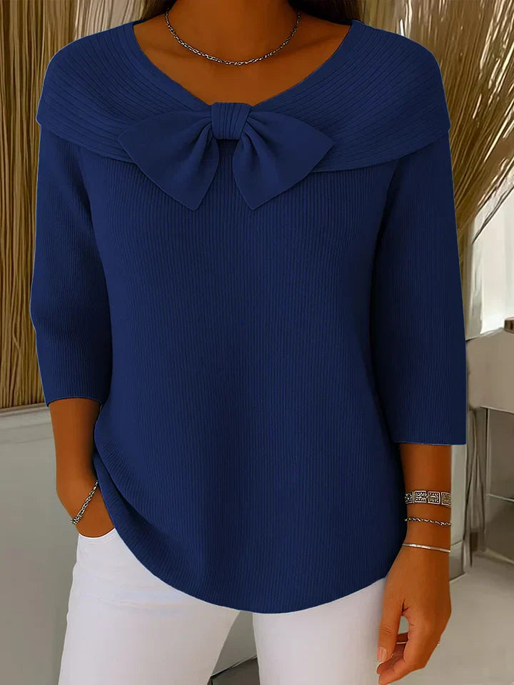 Anna | Womens Bow Detail Three Quarter Sleeve Top